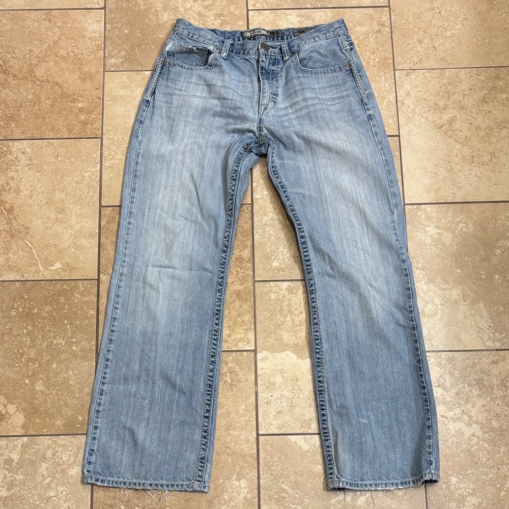 BKE Tyler Men’s 100% Cotton Denim Bootcut Blue Jeans Size 33L